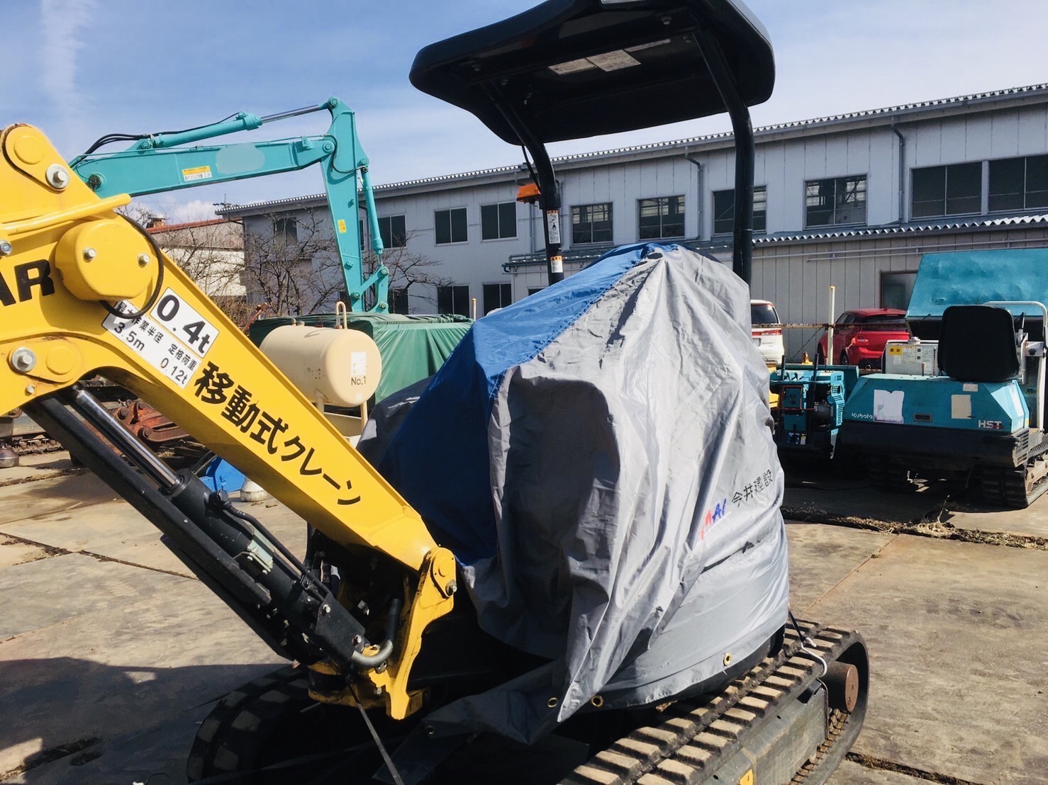 【重機カバー】『イマeシート』YANMAR社 ViO20 装着参考写真 今井建設株式会社（長野県富士見町）